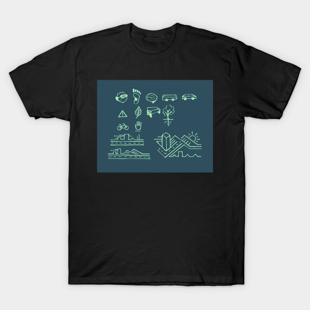 Urban mobility and transport drawings T-Shirt by bernardojbp